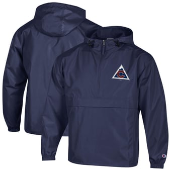 Men's Champion  Navy Colorado Avalanche Packable Windbreaker Half-Zip Jacket