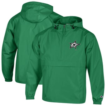 Men's Champion  Kelly Green Dallas Stars Packable Windbreaker Half-Zip Jacket