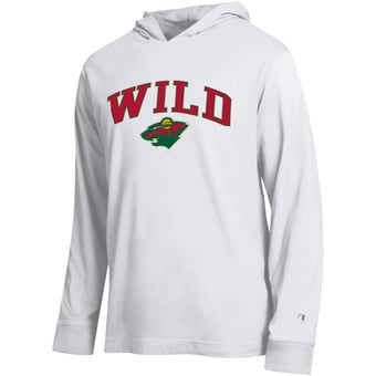 Men's Champion White Minnesota Wild All-Star Lightweight Hooded Long Sleeve T-Shirt