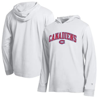 Men's Champion White Montreal Canadiens All-Star Lightweight Hooded Long Sleeve T-Shirt