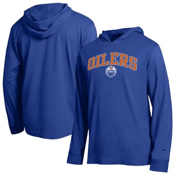 Men's Champion Royal Edmonton Oilers All-Star Lightweight Hooded Long Sleeve T-Shirt