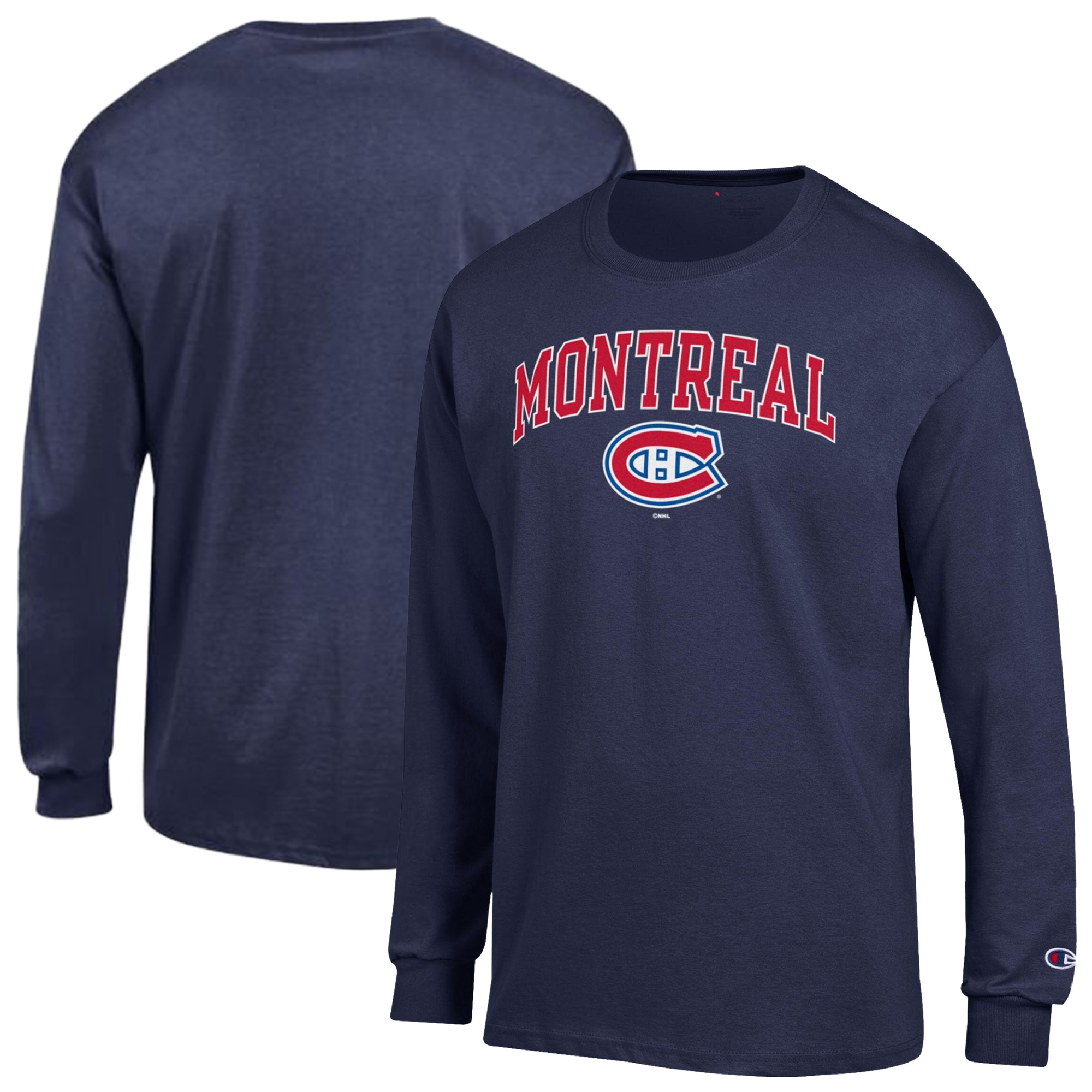 Men’s Champion Navy Montreal Canadiens Jersey Long-Sleeve T-Shirt Men’s Champion Navy Montreal Canadiens Jersey Long-Sleeve T-Shirt