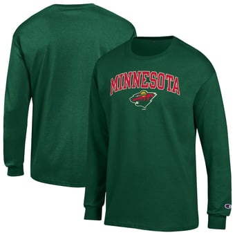 Men's Champion  Green Minnesota Wild Jersey Long-Sleeve T-Shirt