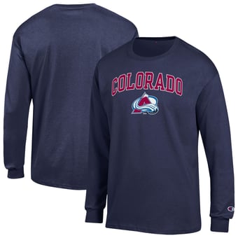 Men's Champion  Navy Colorado Avalanche Jersey Long-Sleeve T-Shirt