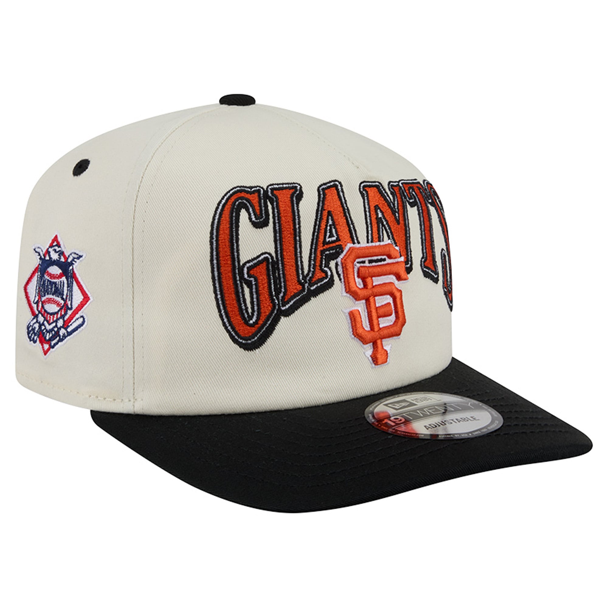 Men's New Era Cream/Black San Francisco Giants Vintage 19TWENTY Adjustable Hat