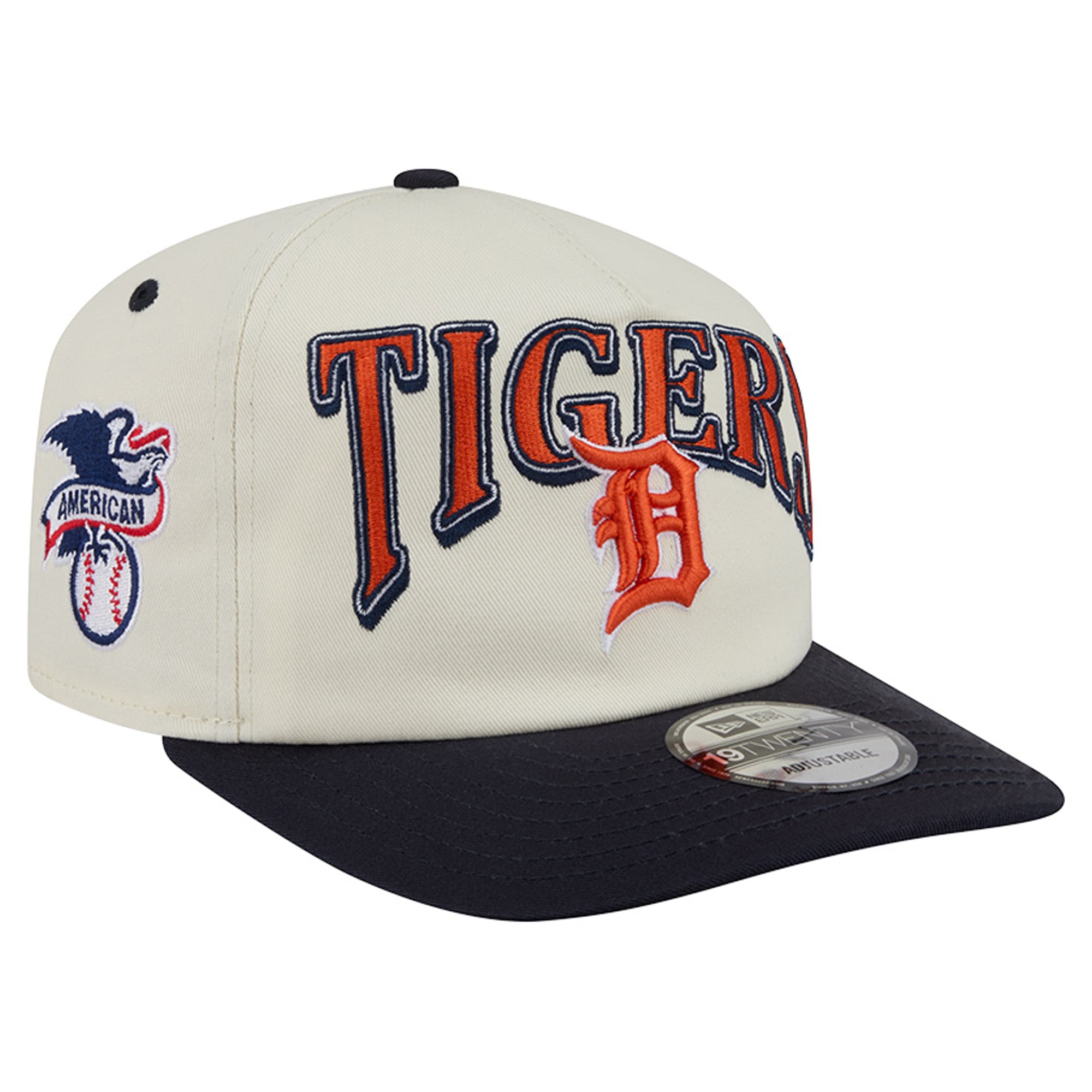 Men's New Era Cream/Navy Detroit Tigers Vintage 19TWENTY Adjustable Hat