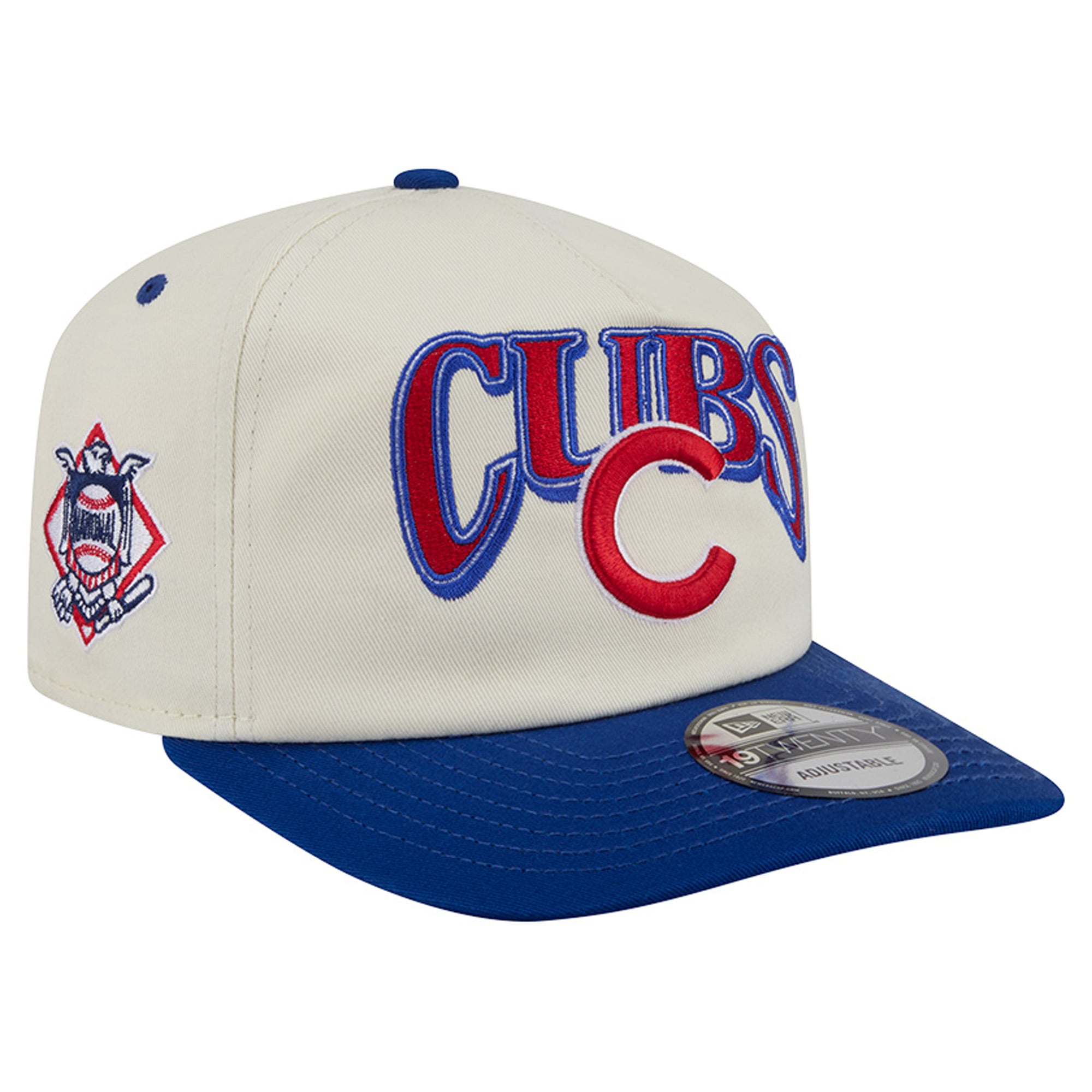 Men's New Era Cream/Royal Chicago Cubs Vintage 19TWENTY Adjustable Hat