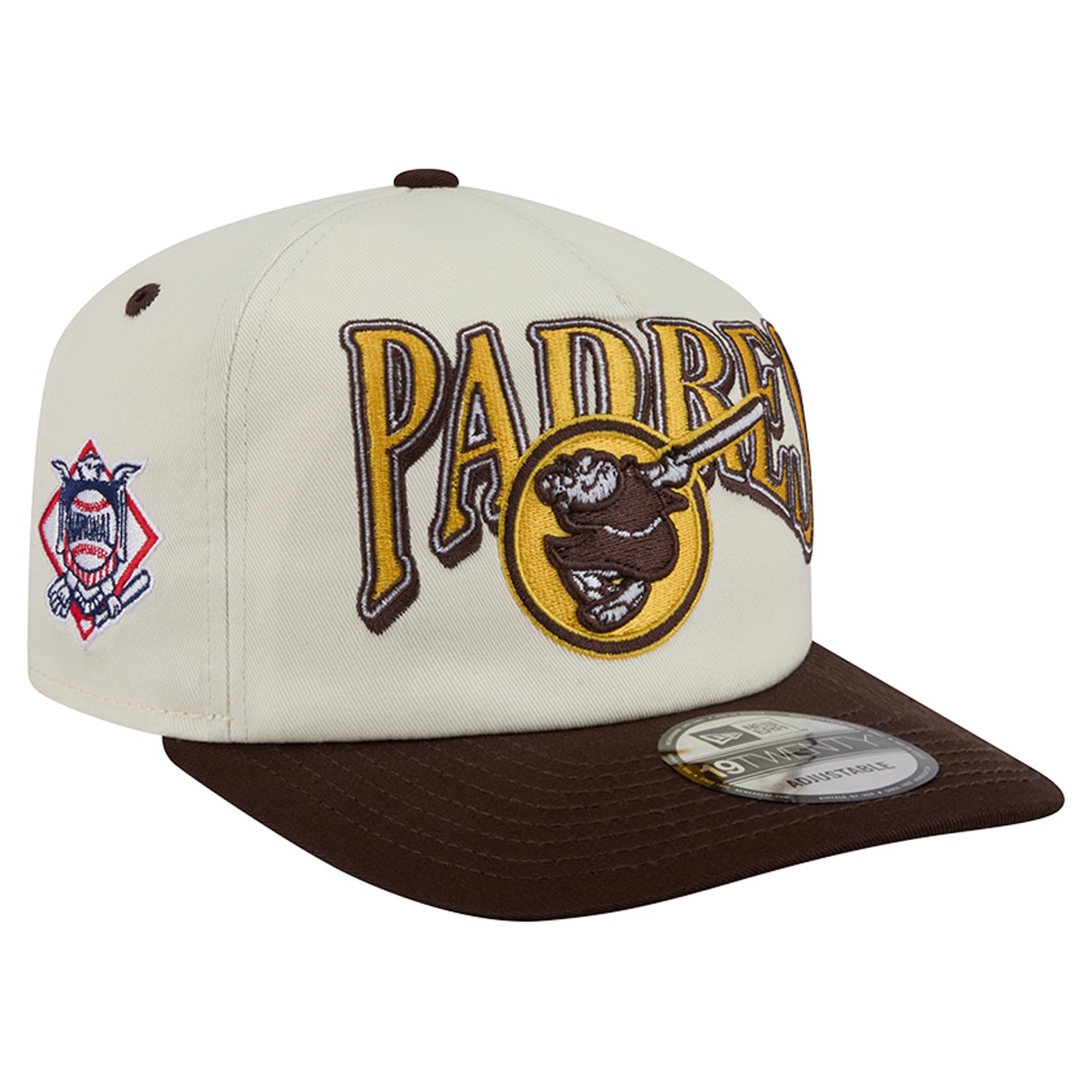 Men's New Era Cream/Brown San Diego Padres Vintage 19TWENTY Adjustable Hat