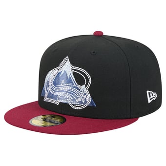 Men's New Era Black/Burgundy Colorado Avalanche City Icon Stitched Overlay 59FIFTY Fitted Hat