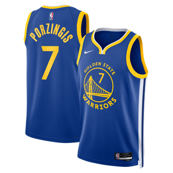 Unisex Nike Kristaps Porzi??is Royal Golden State Warriors Swingman Jersey - Icon Edition