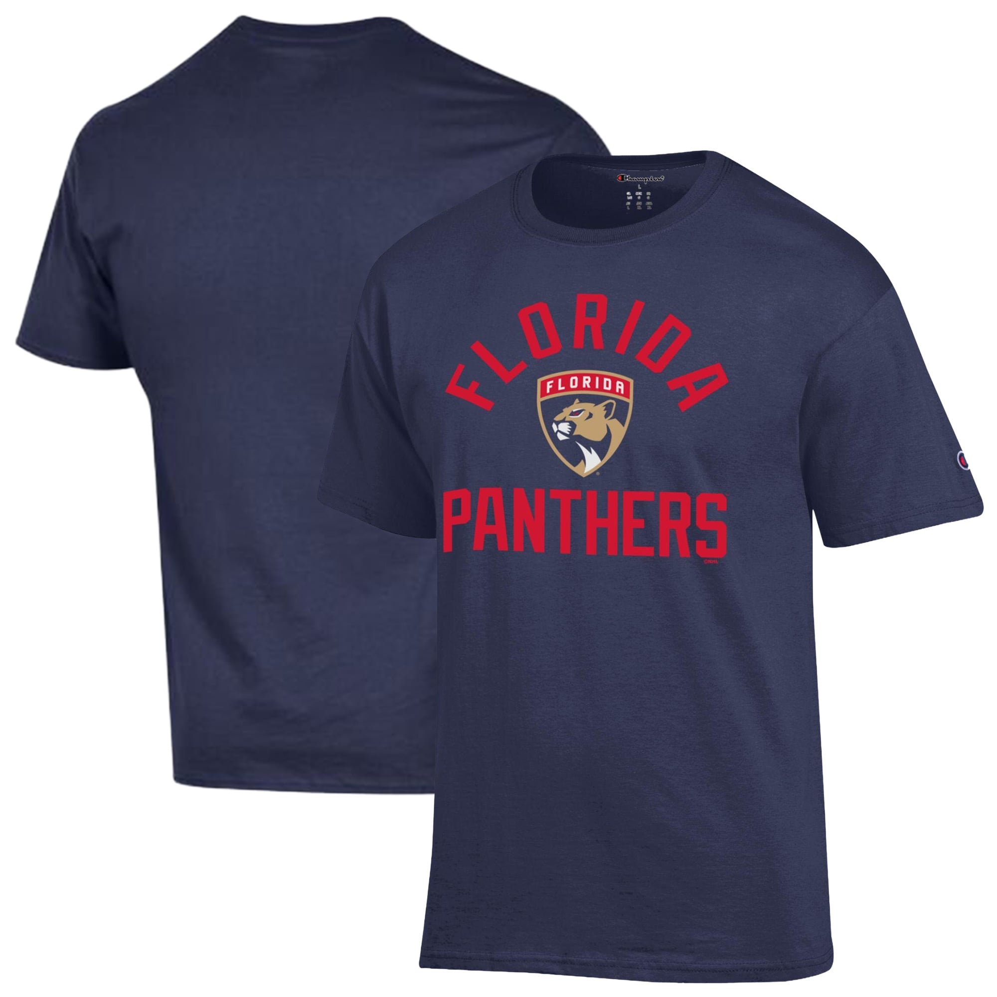 Men's Champion  Navy Florida Panthers Primary Logo Jersey T-Shirt