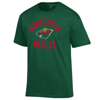 Men's Champion  Green Minnesota Wild Primary Logo Jersey T-Shirt