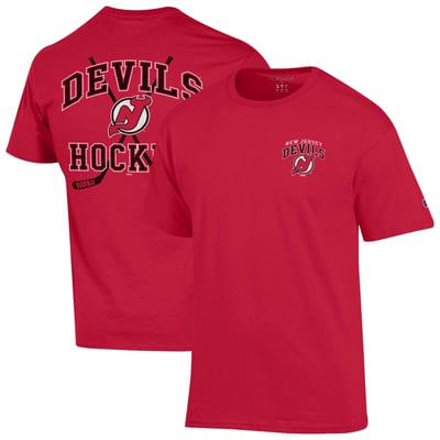 Men's Champion  Red New Jersey Devils Stick With It Jersey T-Shirt