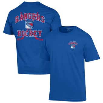 Men's Champion  Blue New York Rangers Stick With It Jersey T-Shirt