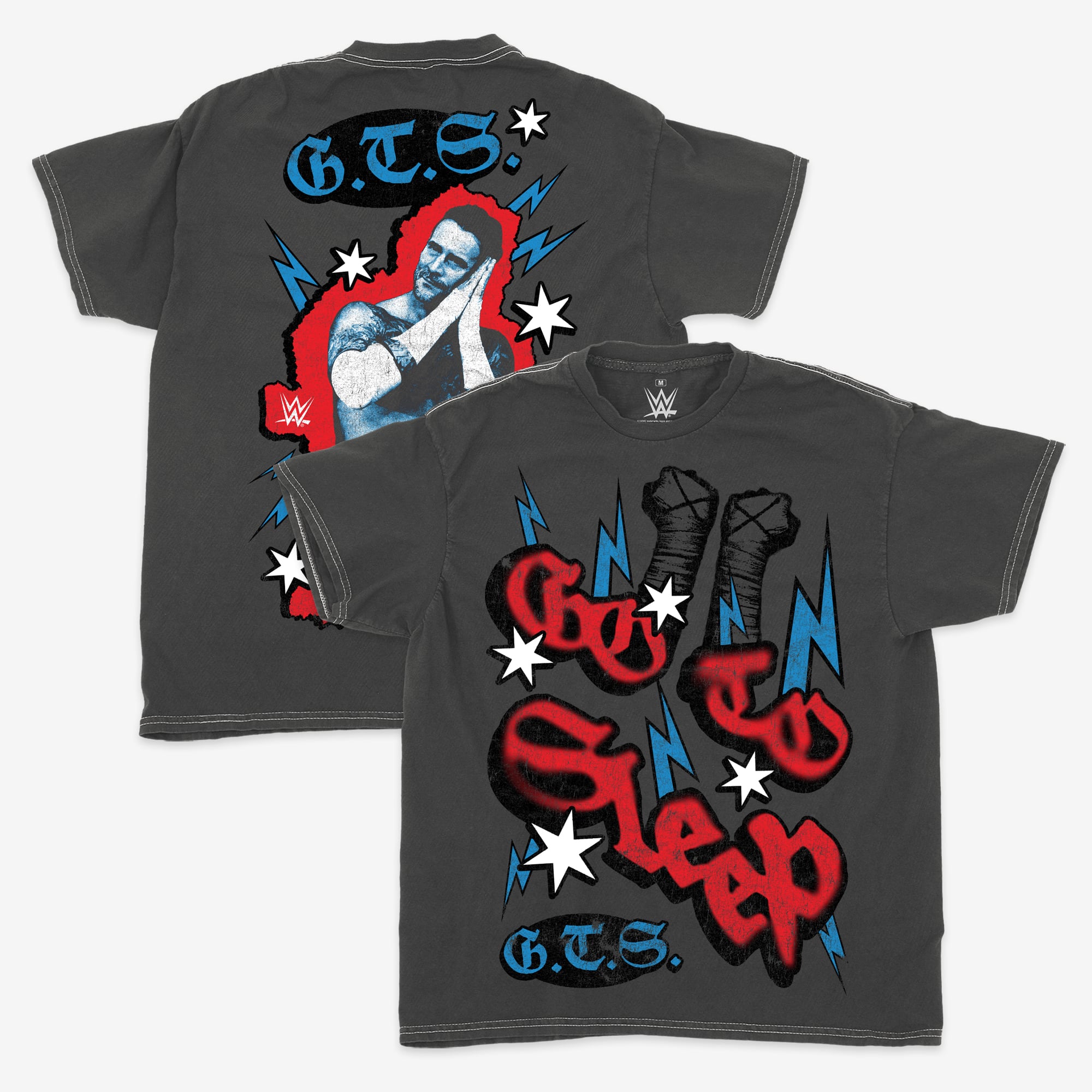 Men's Ripple Junction  Black CM Punk Go To Sleep Graphic T-Shirt