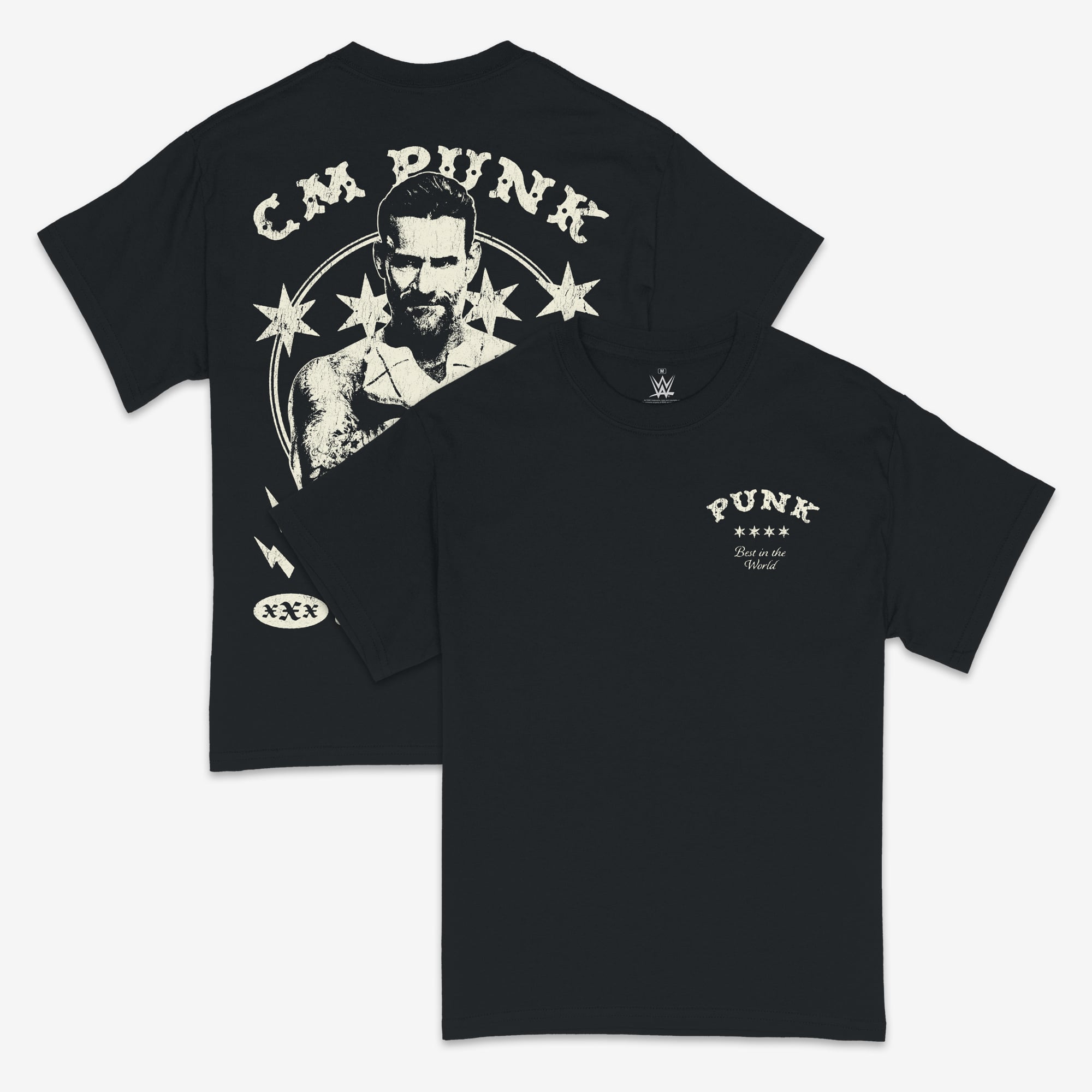 Men's Ripple Junction  Black CM Punk Straight Edge Music Venue Graphic T-Shirt