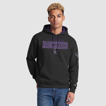 Men's Champion  Black Colorado Rockies Fleece Hoodie