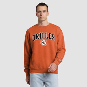 Men's Champion  Orange Baltimore Orioles Fleece Crew Sweatshirt