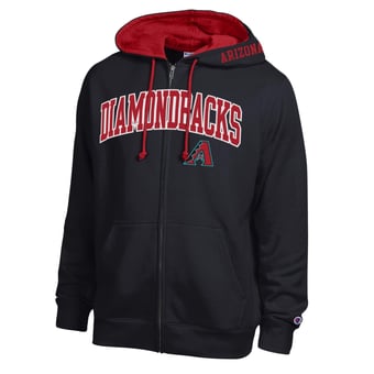Men's Champion  Black Arizona Diamondbacks Fleece Full-Zip Hoodie