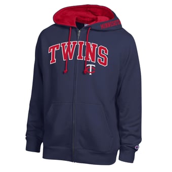 Men's Champion  Navy Minnesota Twins Fleece Full-Zip Hoodie