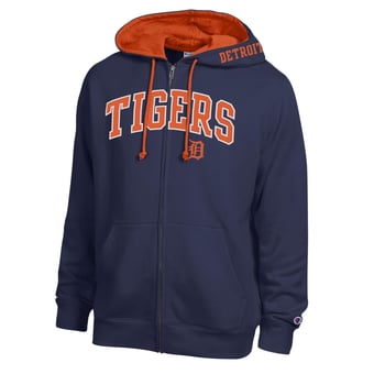 Men's Champion  Navy Detroit Tigers Fleece Full-Zip Hoodie