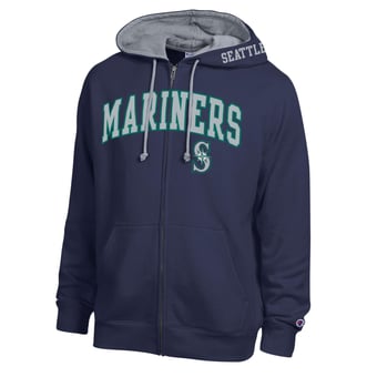 Men's Champion  Navy Seattle Mariners Fleece Full-Zip Hoodie