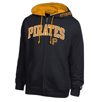 Men's Champion  Black Pittsburgh Pirates Fleece Full-Zip Hoodie