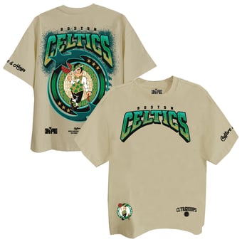 Unisex Two Hype Cream Boston Celtics Drip & Dime Elevated Drop Shoulder T-Shirt
