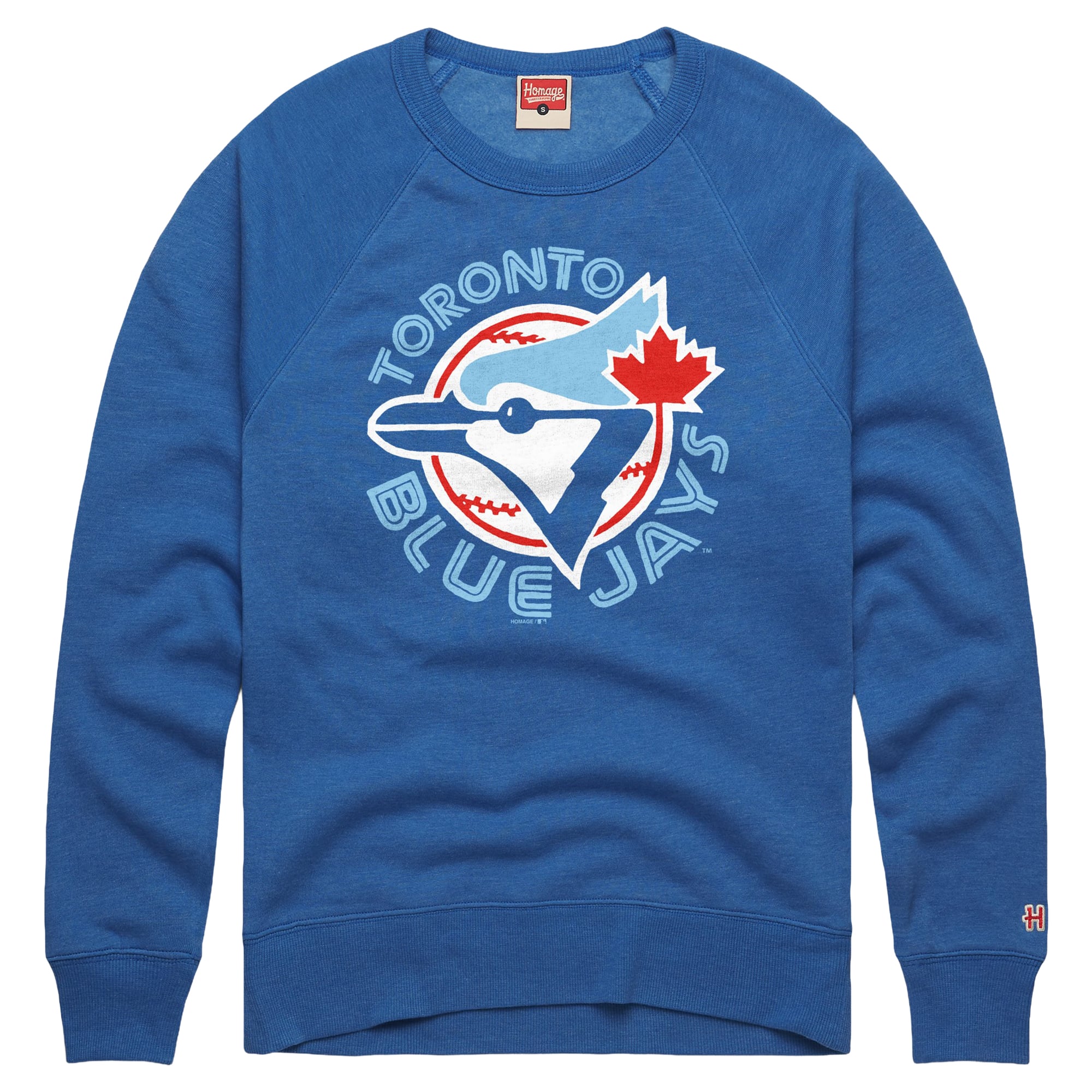 Men's Homage  Royal Toronto Blue Jays Cooperstown Collection Raglan Tri-Blend Sweatshirt