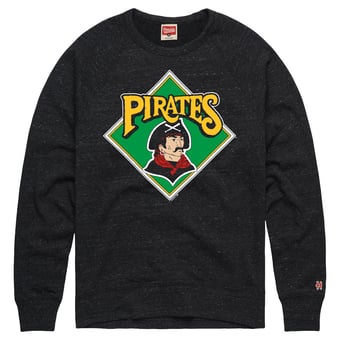 Men's Homage  Charcoal Pittsburgh Pirates Cooperstown Collection Raglan Tri-Blend Sweatshirt