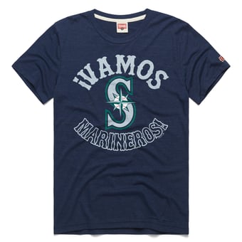 Men's Homage  Navy Seattle Mariners Vamos Tri-Blend T-Shirt