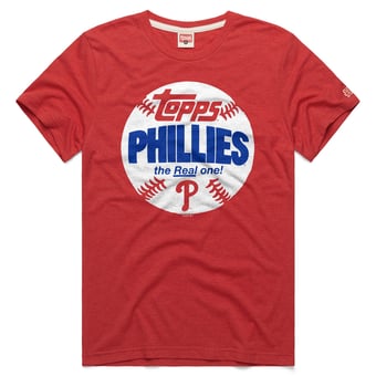 Men's Homage  Red Philadelphia Phillies MLB x Topps Baseball The Real One Tri-Blend T-Shirt