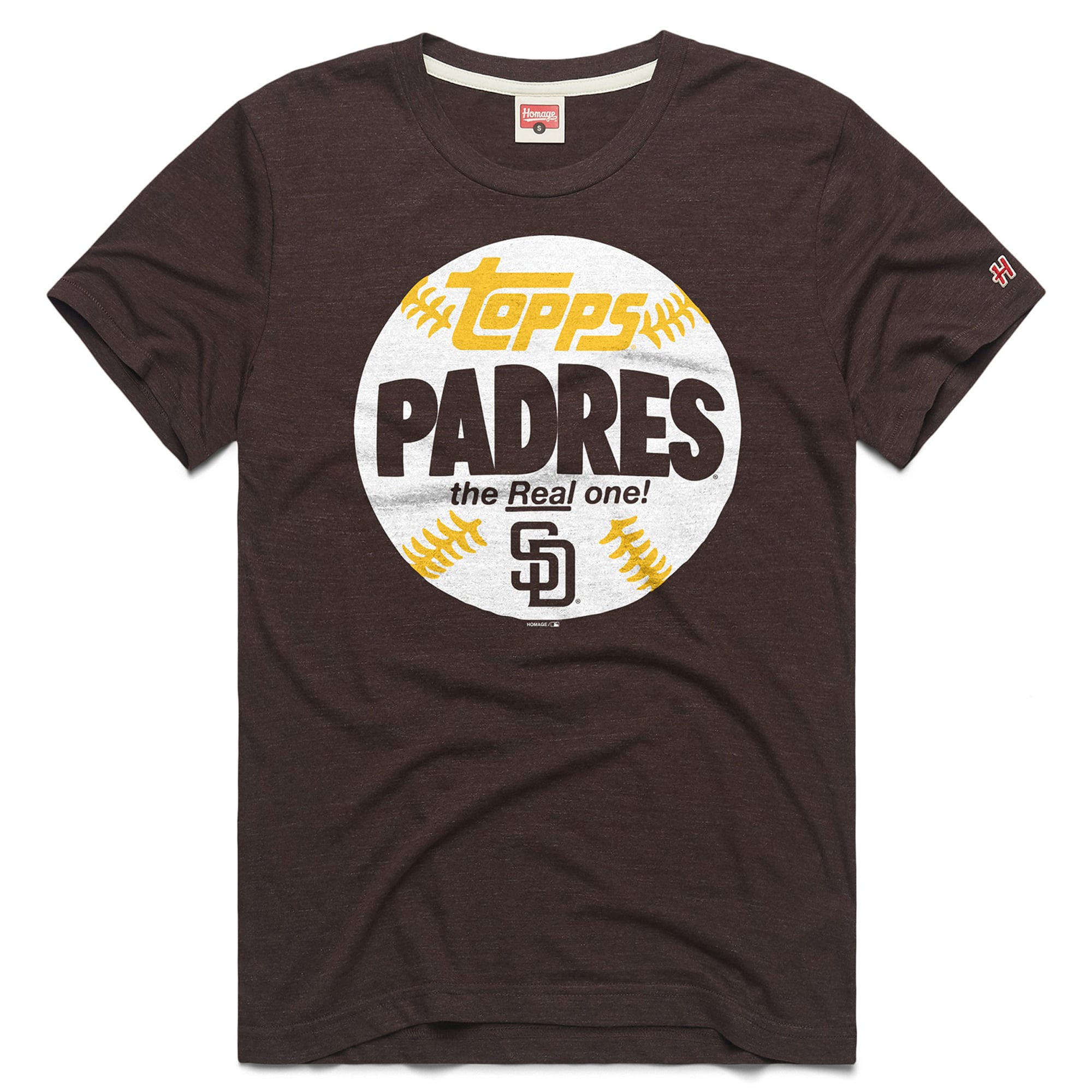 Men's Homage  Brown San Diego Padres MLB x Topps Baseball The Real One Tri-Blend T-Shirt