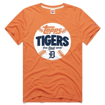 Men's Homage  Orange Detroit Tigers MLB x Topps Baseball The Real One Tri-Blend T-Shirt