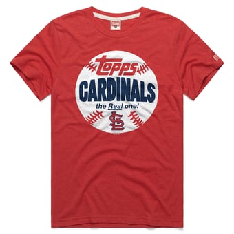 Men's Homage  Red St. Louis Cardinals MLB x Topps Baseball The Real One Tri-Blend T-Shirt