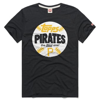 Men's Homage  Charcoal Pittsburgh Pirates MLB x Topps Baseball The Real One Tri-Blend T-Shirt