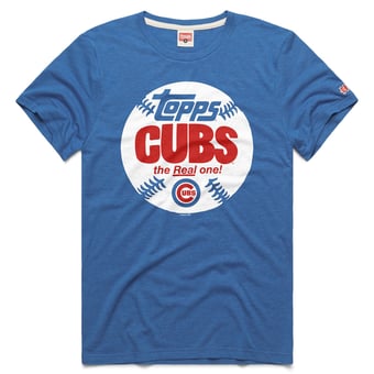 Men's Homage  Royal Chicago Cubs MLB x Topps Baseball The Real One Tri-Blend T-Shirt