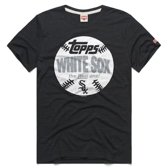 Men's Homage  Charcoal Chicago White Sox MLB x Topps Baseball The Real One Tri-Blend T-Shirt