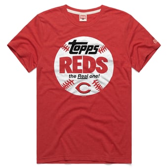 Men's Homage  Red Cincinnati Reds MLB x Topps Baseball The Real One Tri-Blend T-Shirt