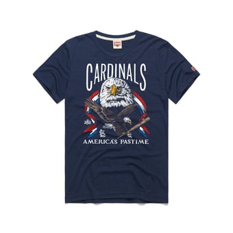 Men's Homage  Navy St. Louis Cardinals America's Pastime Tri-Blend T-Shirt
