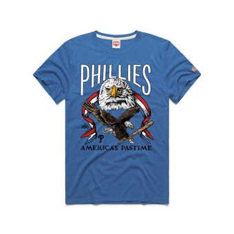 Men's Homage  Royal Philadelphia Phillies America's Pastime Tri-Blend T-Shirt