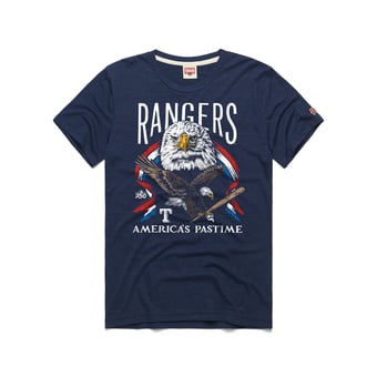 Men's Homage  Navy Texas Rangers America's Pastime Tri-Blend T-Shirt
