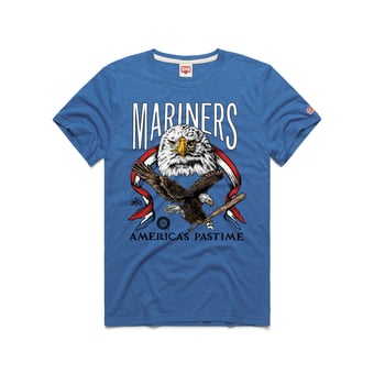 Men's Homage  Royal Seattle Mariners America's Pastime Tri-Blend T-Shirt