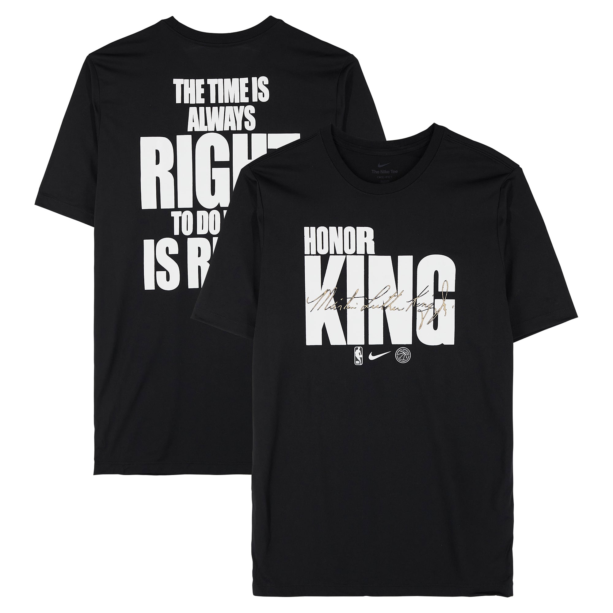 Atlanta Hawks Team-Issued Black "MLK" T-Shirt from the 2025-26 NBA Season