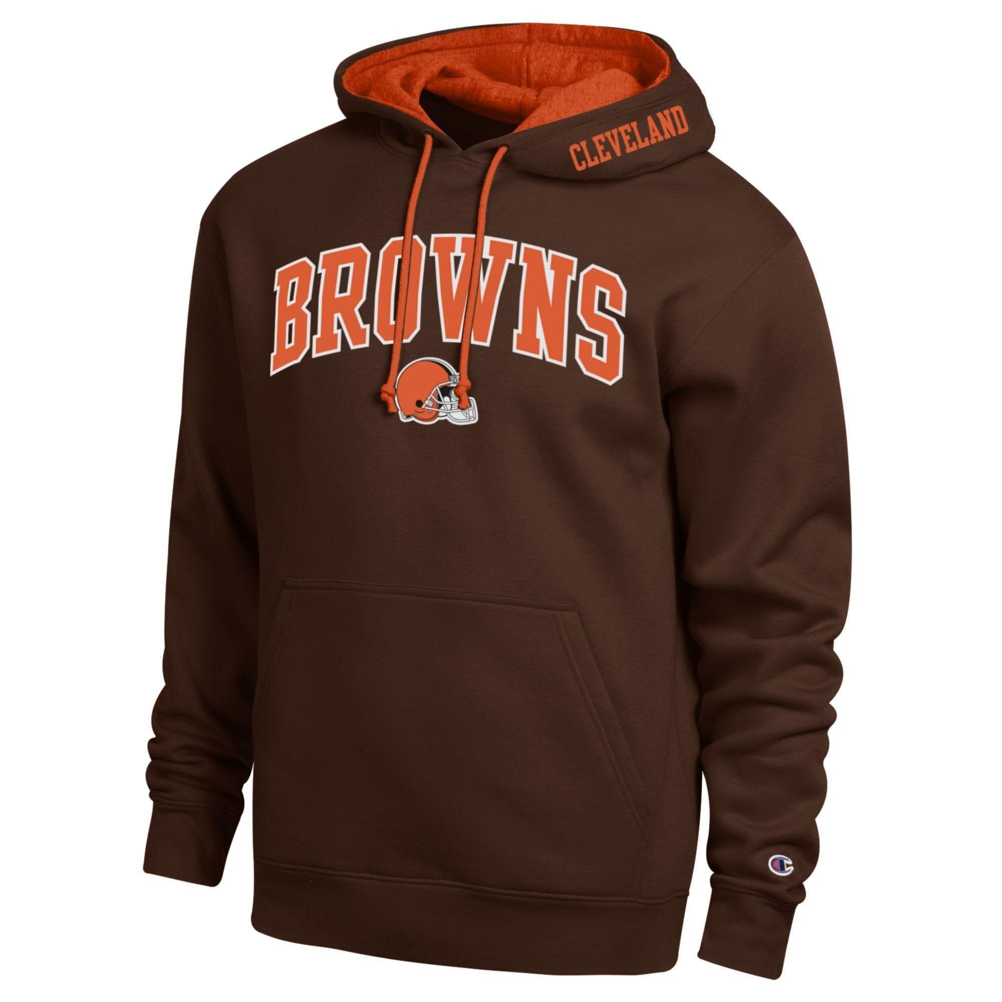 Men’s Champion Brown/Orange Cleveland Browns Contrast Hoodie