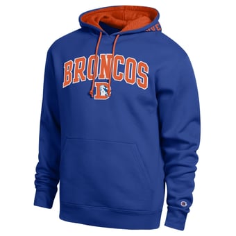 Men's Champion  Royal/Orange Denver Broncos Contrast Hoodie