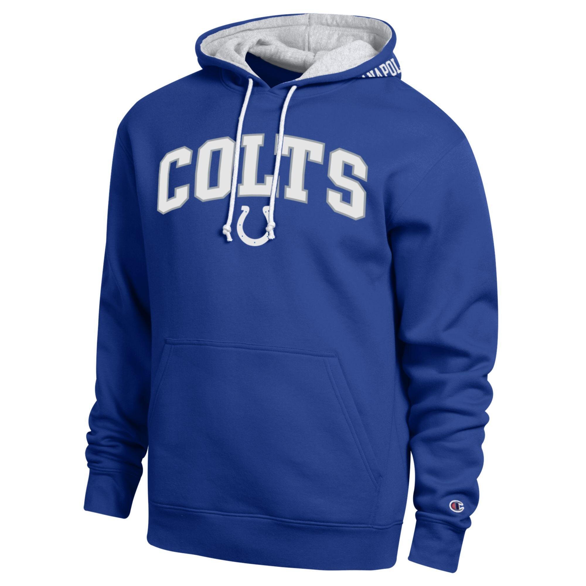 Men's Champion Royal/White Indianapolis Colts Contrast Hoodie