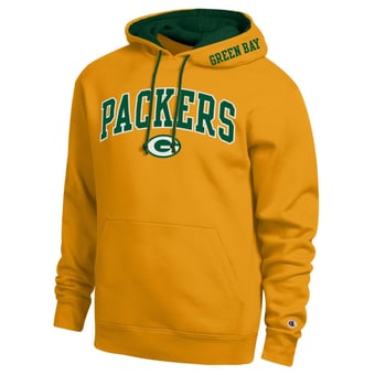 Men's Champion  Gold/Green Green Bay Packers Contrast Hoodie