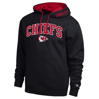 Men's Champion Black/Red Kansas City Chiefs Contrast Hoodie