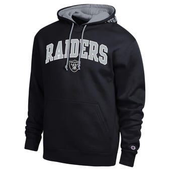 Men's Champion  Black/Heather Gray Las Vegas Raiders Contrast Hoodie